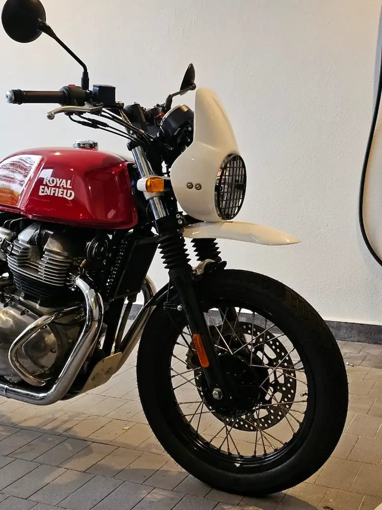Adit's Royal Enfield Continental GT 650 in Indonesia fitted with Headlight Cowl for Interceptor 650 & GT 650, Interceptor 650 High Front Mudguard for Scrambler Builds