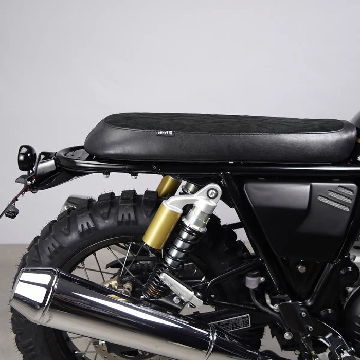 Flat Seat Black Diamond Stitched Suede & Leather