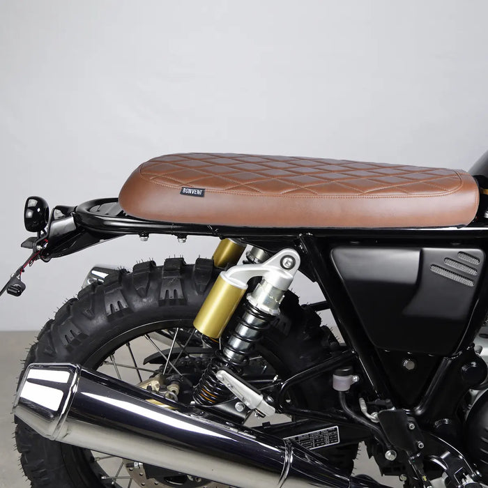 Flat Seat Brown Diamond Stitched