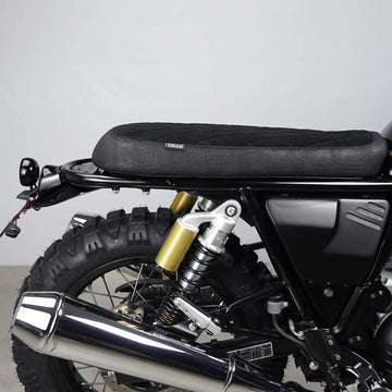 Limited edition croco-style and suede-look flat seat for Royal Enfield Interceptor 650 and Continental GT 650