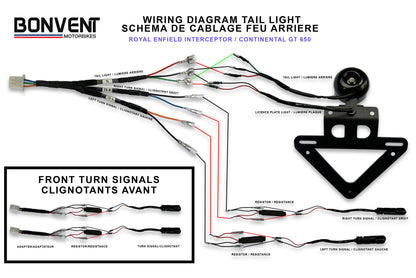 MINI LED TAIL TIDY LIGHT for Royal Enfield Interceptor 650 & Continental GT 650 – All You Need Package, EU Road-Approved, Plug & Play