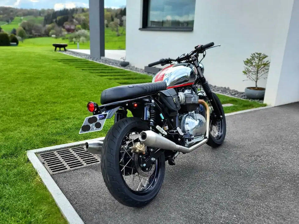 Royal Enfield Interceptor 650 in Switzerland fitted with Interceptor 650 Custom Seat & GT 650 Custom Seat