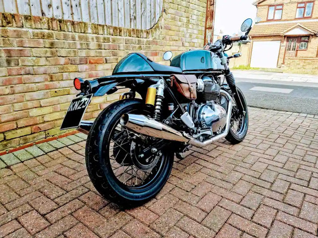 Royal Enfield Continental GT 650 in United Kingdom fitted with Interceptor 650 Tail Tidy & GT 650 Tail Light Kit – E-mark / CE, Royal Enfield Wiring Adapter for Aftermarket Tail Lights – GT 650, Interceptor 650, Bear 650 & Hunter 350, Interceptor 650 & GT 650 Indicator Adapters – Front or Rear Pair
