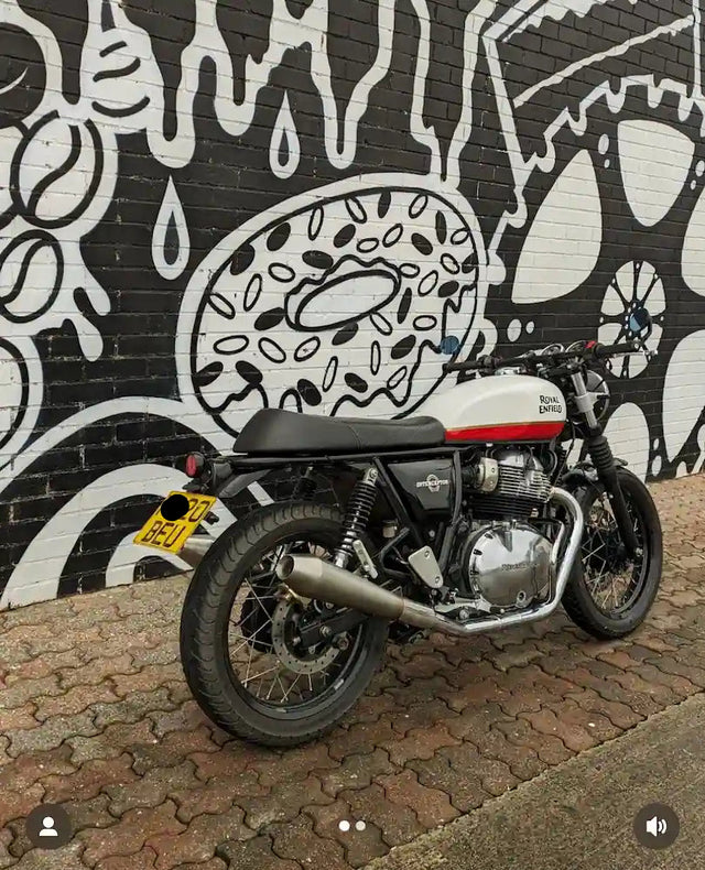 Grant / Royal Doyle's Royal Enfield Interceptor 650 in United Kingdom fitted with Interceptor 650 Tail Tidy & GT 650 Tail Light Kit – E-mark / CE, Mini Retro LED Indicators for Custom Motorcycles – E-Mark Pair, Interceptor 650 & GT 650 Indicator Adapters – Front or Rear Pair