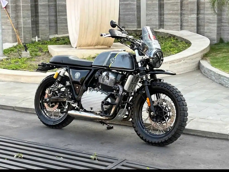 Royal Enfield Continental GT 650 in Thailand fitted with Interceptor 650 High Front Mudguard for Scrambler Builds
