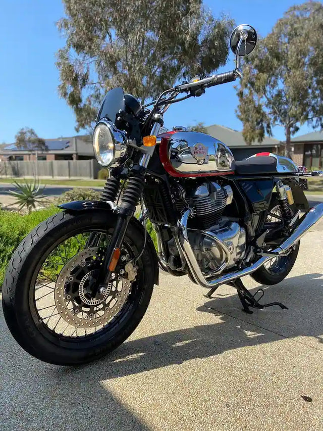 Royal Enfield Interceptor 650 in Australia fitted with Slim Side Covers for Interceptor 650 & GT 650