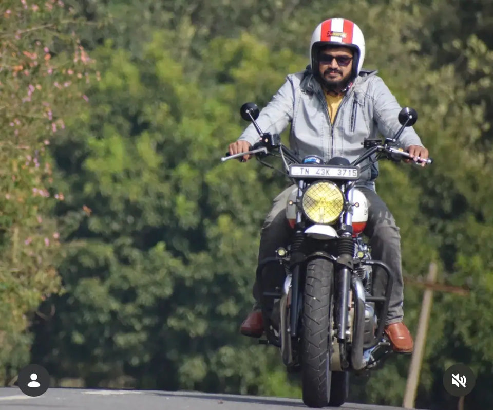 Abilash Abi's Royal Enfield Interceptor 650 in India fitted with Interceptor 650 High Front Mudguard for Scrambler Builds