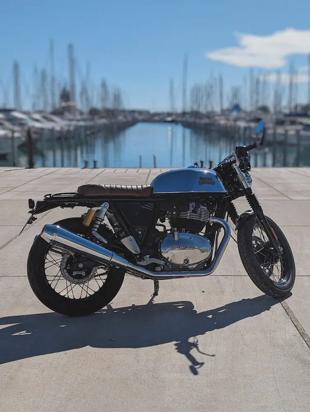 Royal Enfield Continental GT 650 in France fitted with Interceptor 650 Modular Seat Kit – Solo & Duo Setup for GT 650, Slim Side Covers for Interceptor 650 & GT 650