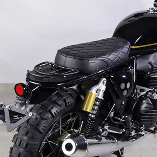 Kit de banco modular preto com costuras em diamante para Royal Enfield Interceptor 650 e Continental GT 650
