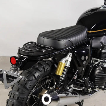 Black ribbed modular seat kit for Royal Enfield Interceptor 650 and Continental GT 650