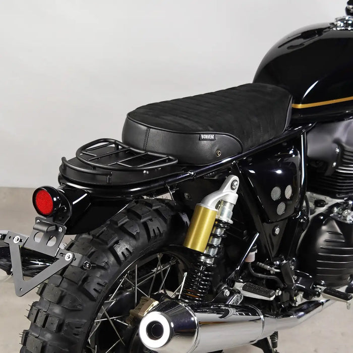 Modular Seat Black Ribbed Suede & Leather
