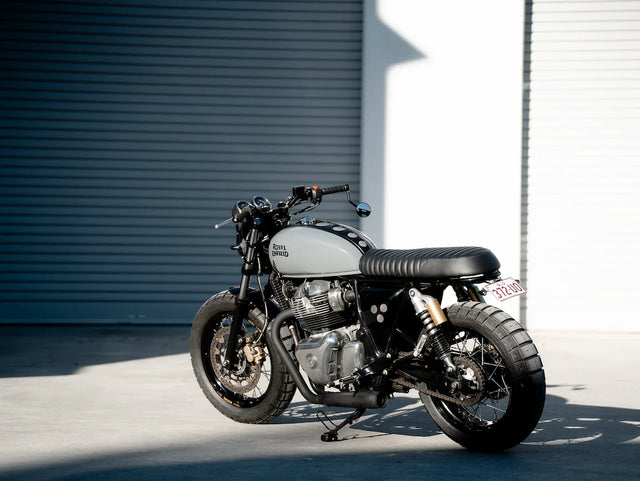 Purpose built moto's Royal Enfield Interceptor 650 in Australia fitted with GT 650 & Interceptor 650 Café Racer Side Panels