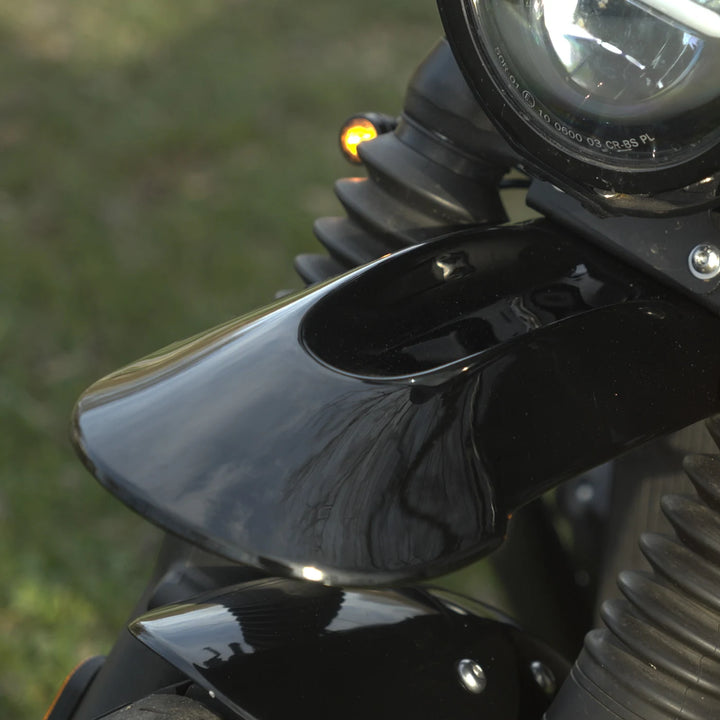 Scrambler front mudguard for Triumph Bonneville LC bikes with high mount installation