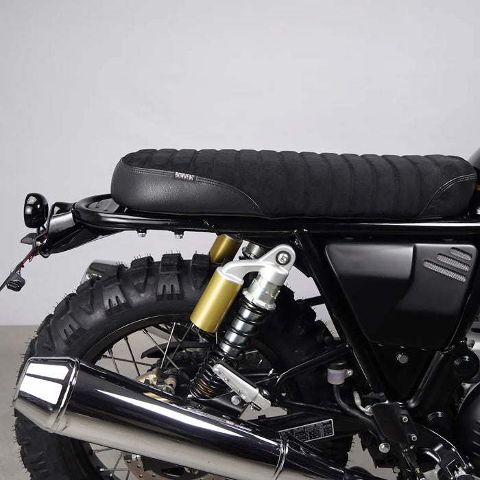 Scrambler Seat Black Ribbed Suede Side