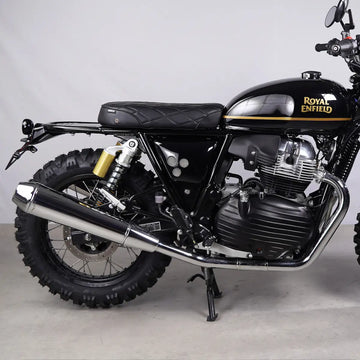 Black diamond stitched single seat for Royal Enfield Interceptor 650 and Continental GT 650
