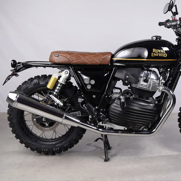 Brown diamond stitched single seat for Royal Enfield Interceptor 650 and Continental GT 650
