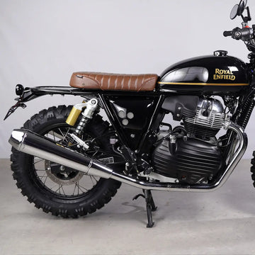 Brown ribbed single seat for Royal Enfield Interceptor 650 and Continental GT 650