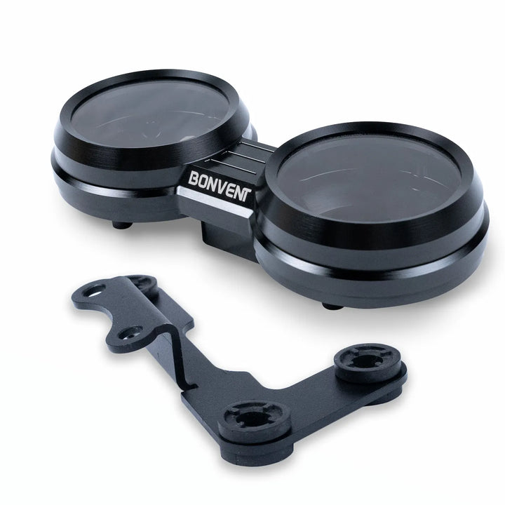 Triumph speedometer housing kit with aluminium case and powder-coated steel bracket