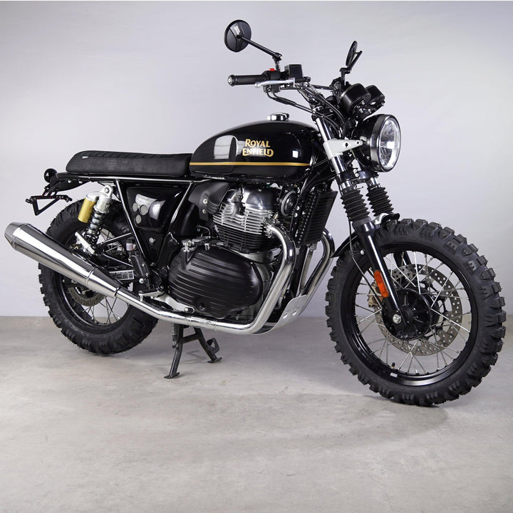 Royal Enfield Interceptor 650 scrambler side profile with Bonvent engine covers