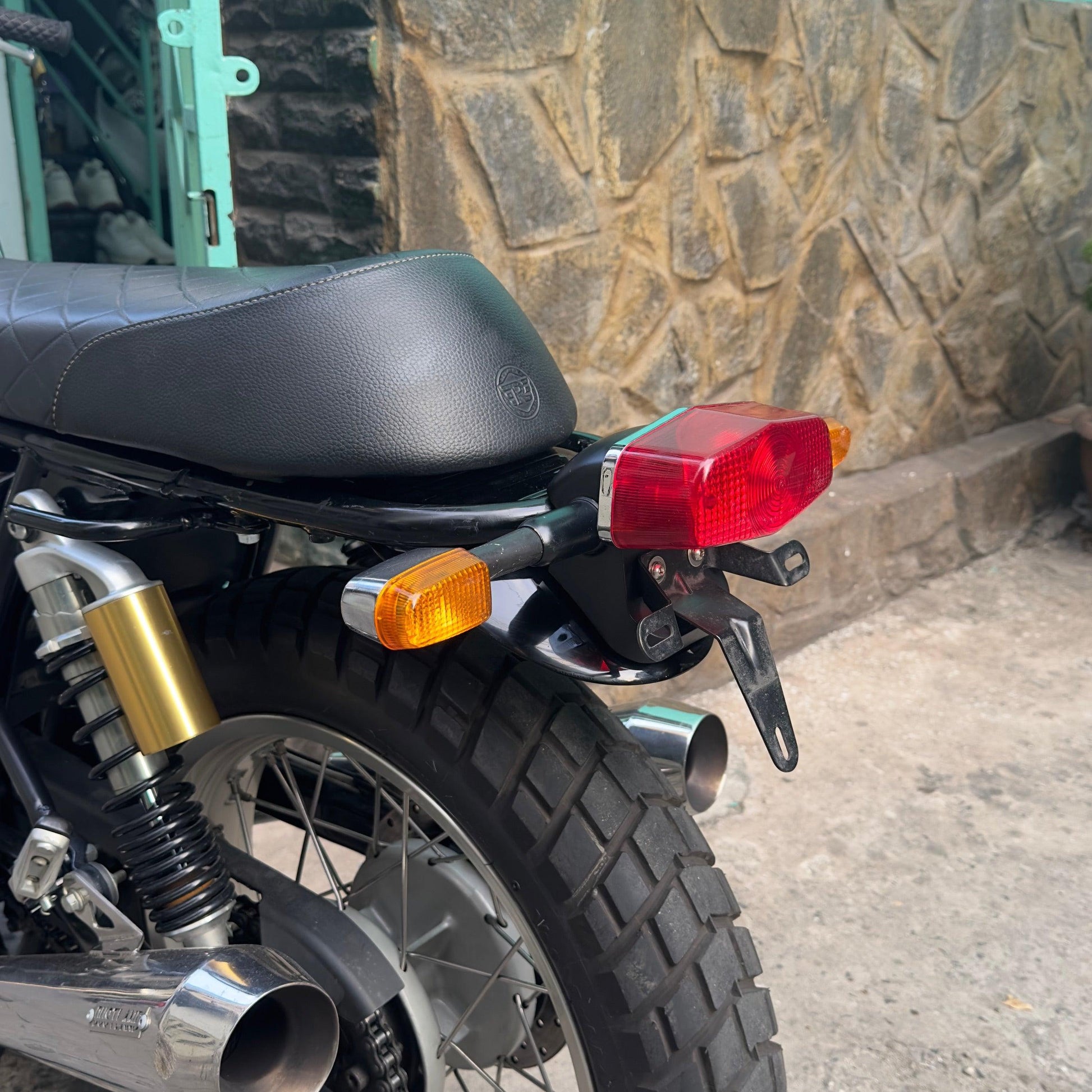 Black Short Rear Fender for scrambler-style Royal Enfield bikes. Stylish and durable.