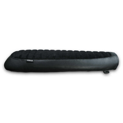 Black Ribbed leather & Suede - 