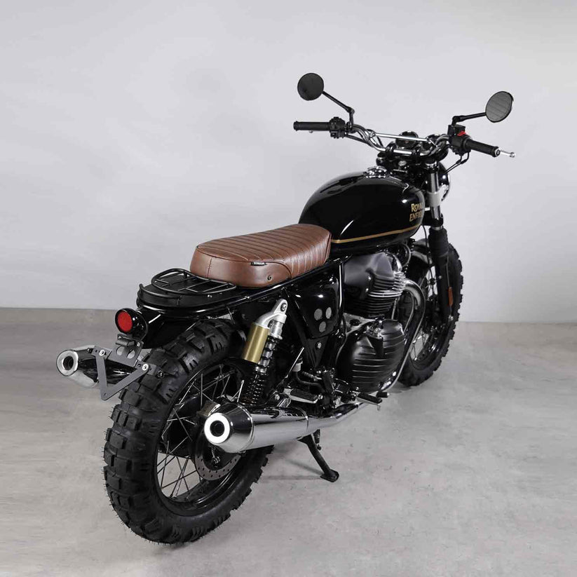 Continental GT 650 seat kit with brown duo seat setup and custom rear end