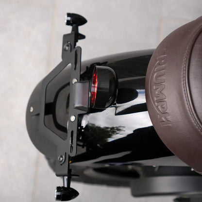 Close-up of compact LED tail light for Triumph Bonneville T100 and T120 tail tidy kit