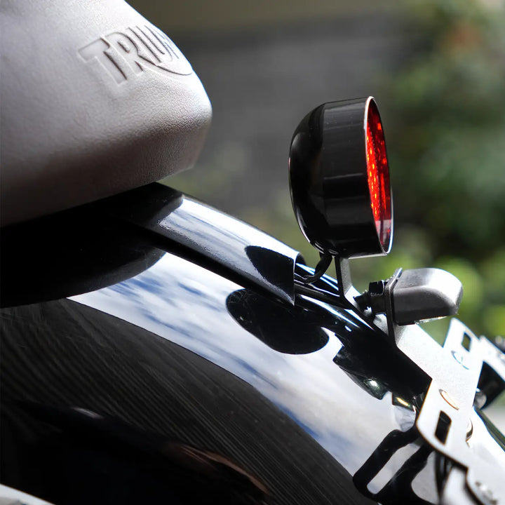 License plate light detail on Triumph Bonneville T100 and T120 tail tidy and tail light kit