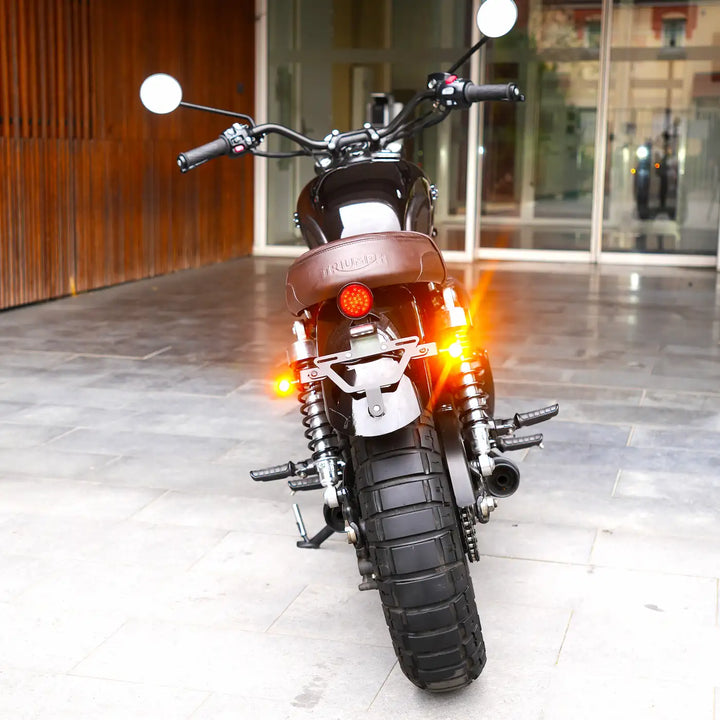 LED tail light and license plate light on Triumph Bonneville T100 and T120 tail tidy kit