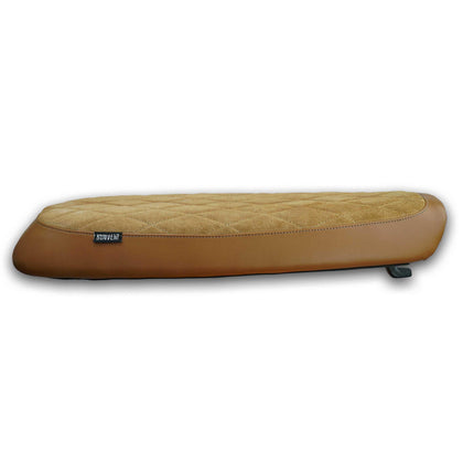 Brown Diamond Stitched Suede & Leather -
