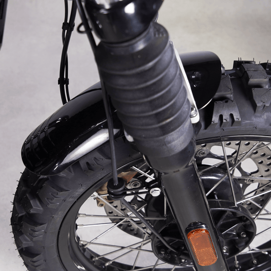 Handcrafted mini front mudguard for Royal Enfield motorcycles. Designed for sleek aesthetics