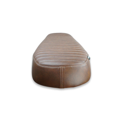 Handcrafted Scrambler Seat in Brown, the best accessories for Royal Enfield builds.