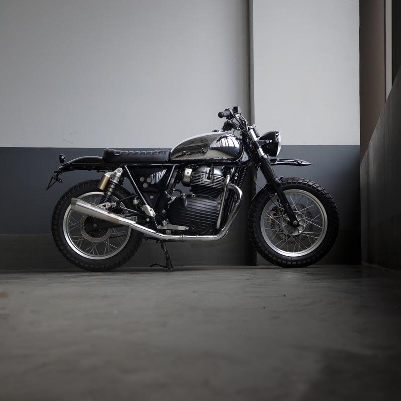Custom Scrambler build by Bonvent motorbikes, donor bike Interceptor 650