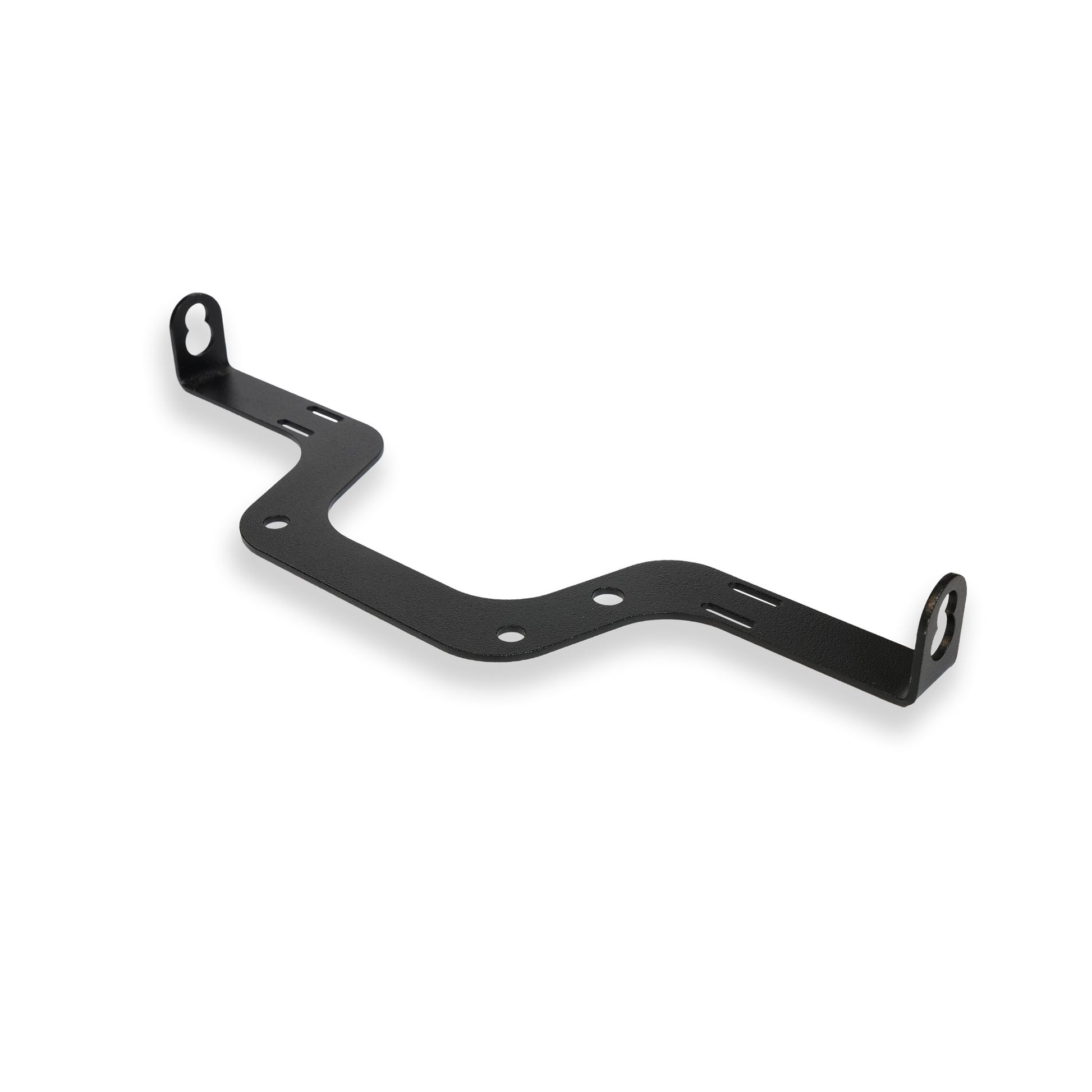 Angled view of front indicator mounting brackets for Royal Enfield Hunter 350 custom motorcycle build