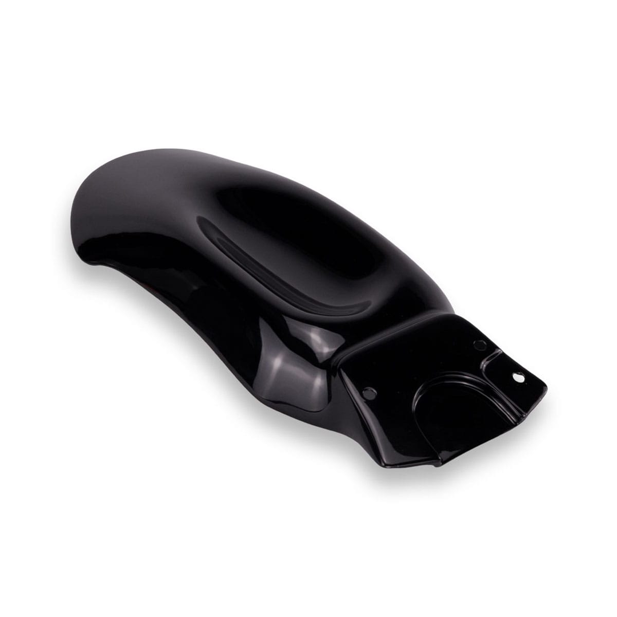 Detail view of glossy black high front mudguard for Royal Enfield Hunter 350