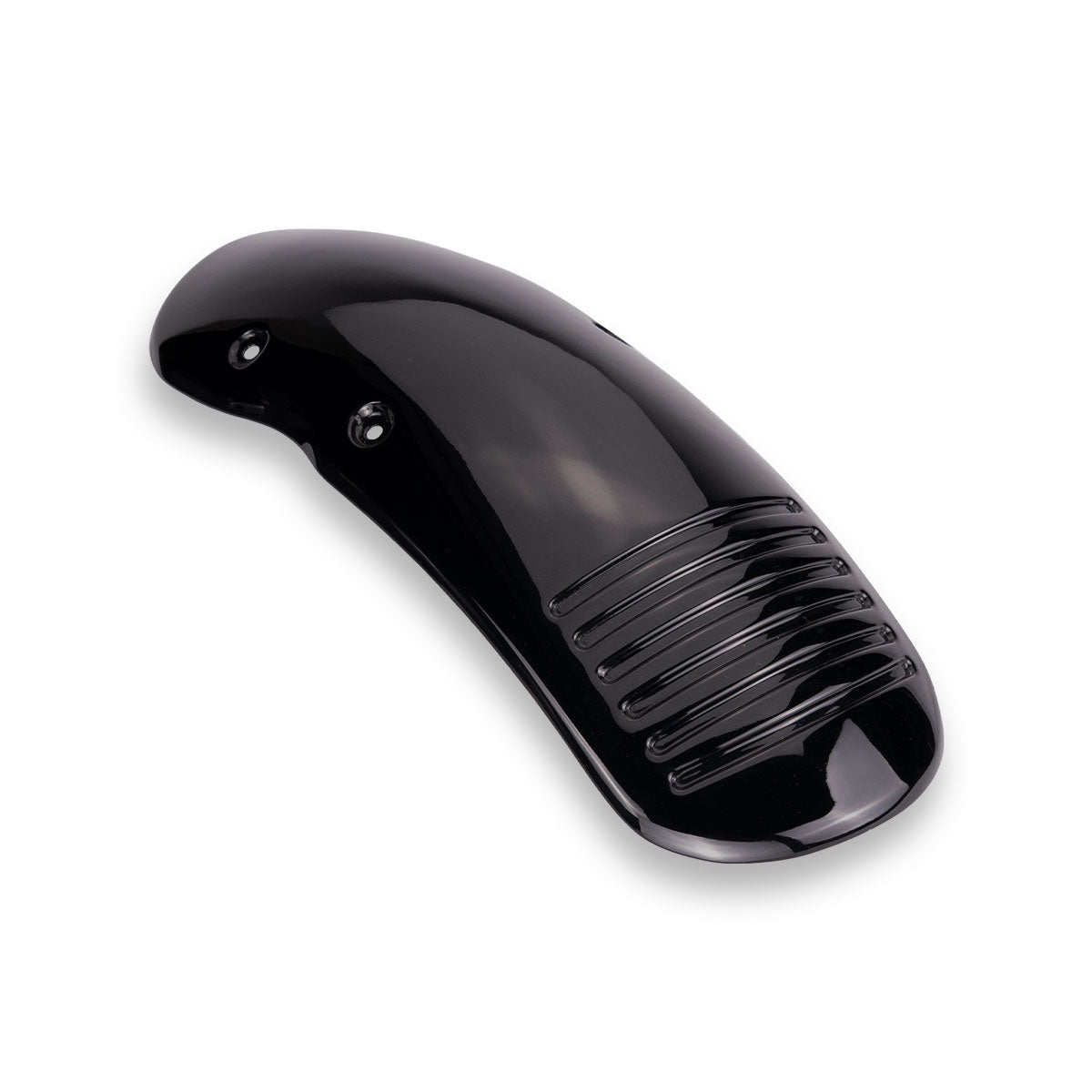 Glossy black short front mudguard detail for Royal Enfield Hunter 350