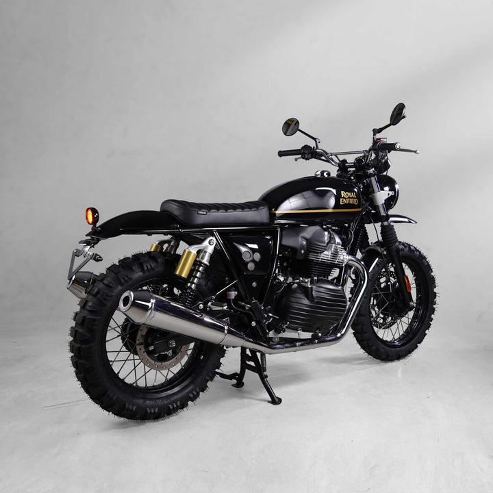 CNC license plate holder included in the Royal Enfield 650 scrambler kit