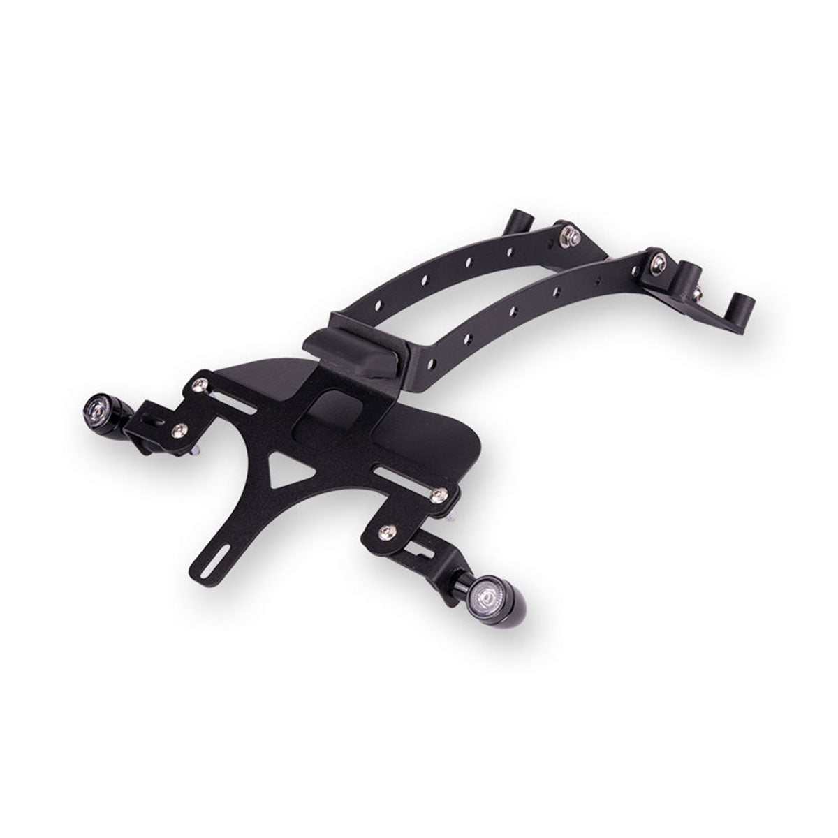 License plate holder and turn signal brackets designed for Royal Enfield Hunter 350 taillight setup