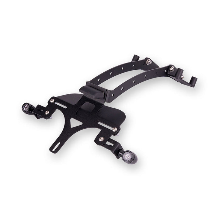 License plate holder and turn signal brackets designed for Royal Enfield Hunter 350 taillight setup