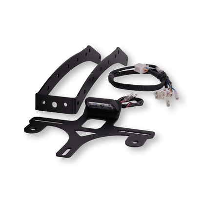 Taillight license plate holder with plug and play wiring adapter for Royal Enfield Hunter 350