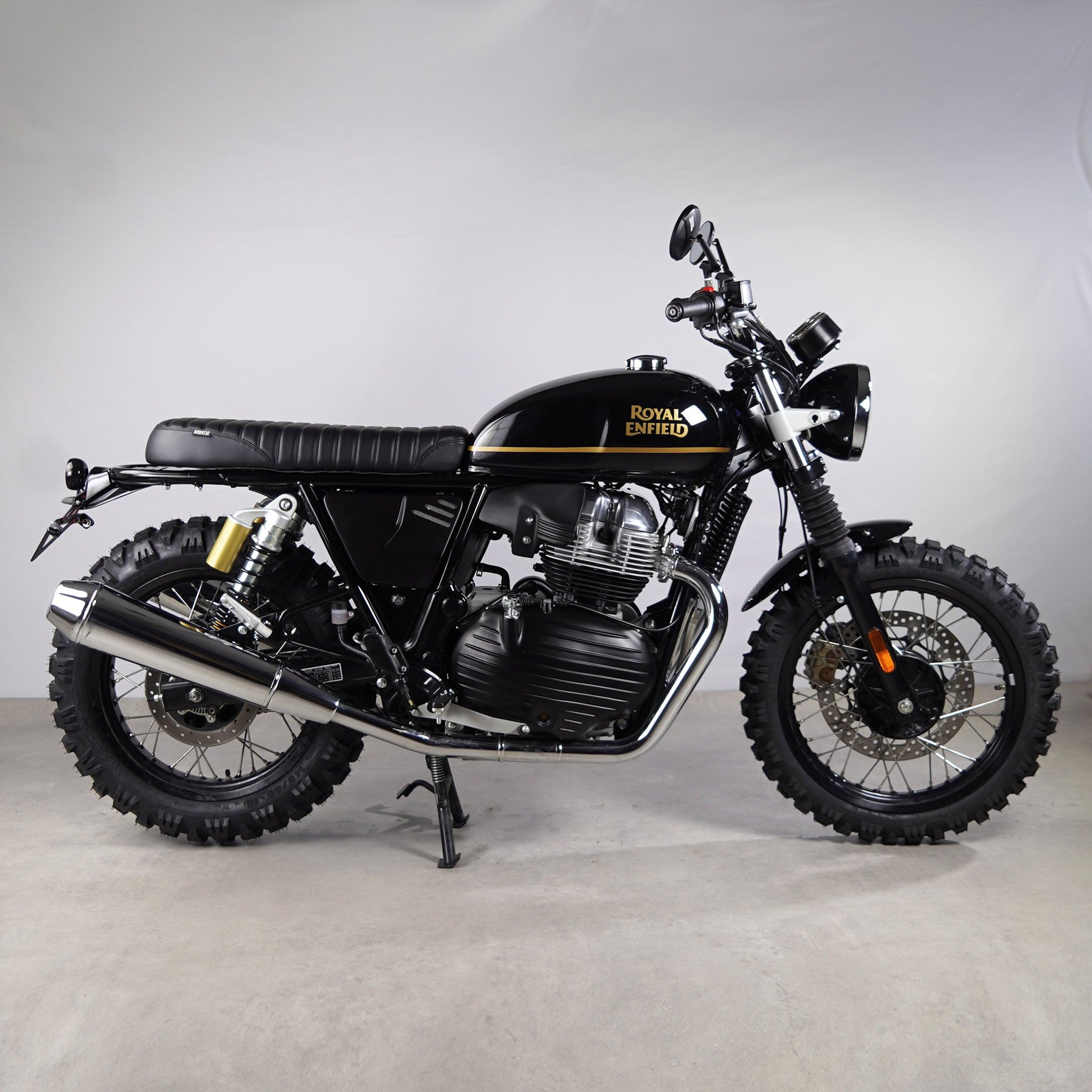 SEAT SCRAMBLER CLASSIC BLACK for Royal Enfield Interceptor 650 Continental GT 650 Handcrafted Comfort Upgrade