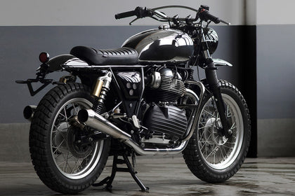 Royal Enfield 650 scrambler custom build with vintage-inspired Bonvent parts