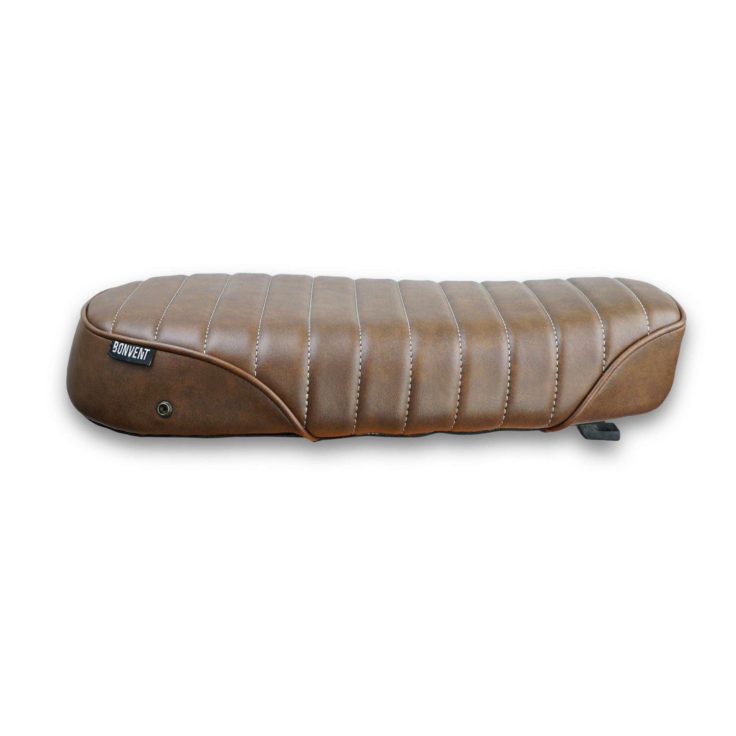 Brown ribbed Bonvent single seat for Royal Enfield Interceptor 650 and Continental GT 650