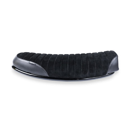 Black Ribbed Suede & Leather
