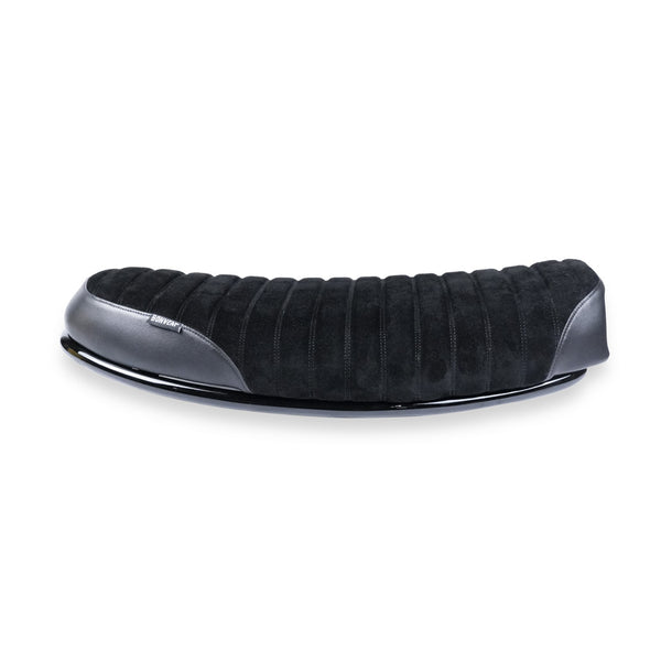 Black Ribbed Suede & Leather