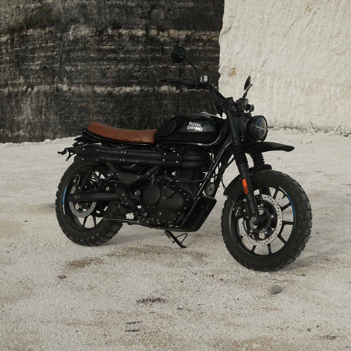 royal enfield hunter 350 custom scrambler tyres and scrambler exhaust