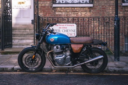 Royal Enfield Interceptor 650 vintage scrambler built by Max from The Sunday Rides