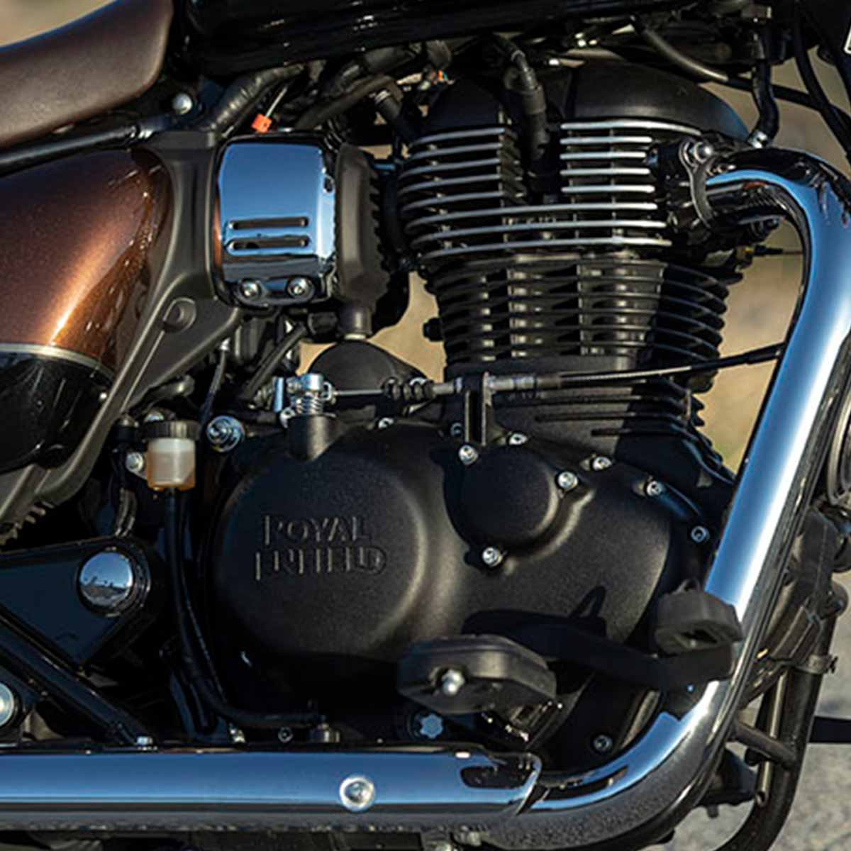 Royal Enfield Meteor 350 engine side view – custom cruiser inspiration