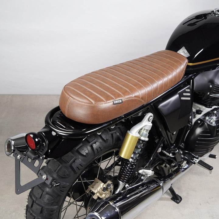 Brown custom seat for Royal Enfield Interceptor 650 and GT 650