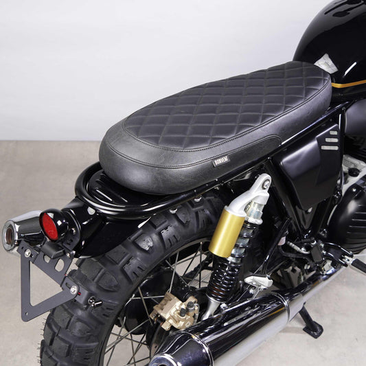 Scrambler-style Seat Classic SCR for Royal Enfield Continental GT 650. Waterproof and durable